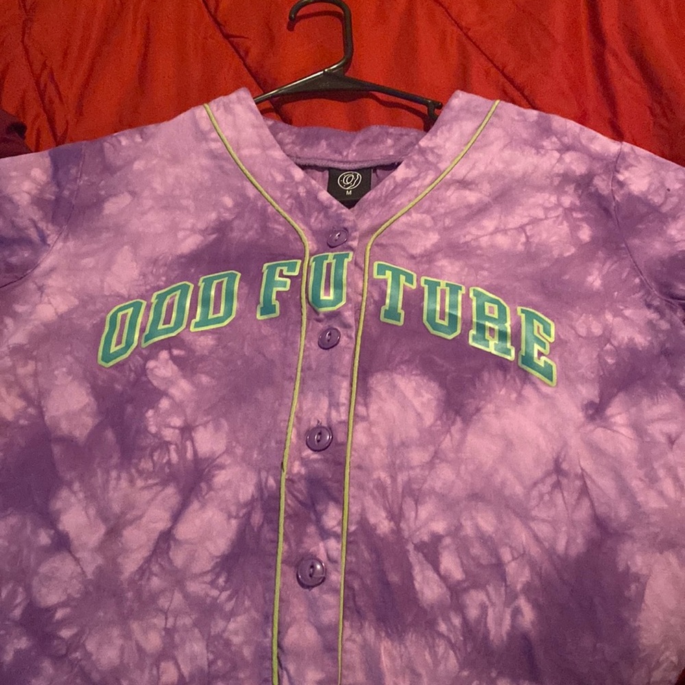 ODD FUTURE baseball button up tee